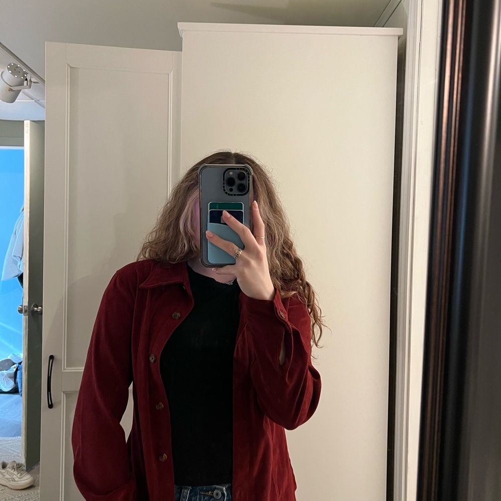 SOLD‼️Vintage Burgundy Women's Button-Front Jacket